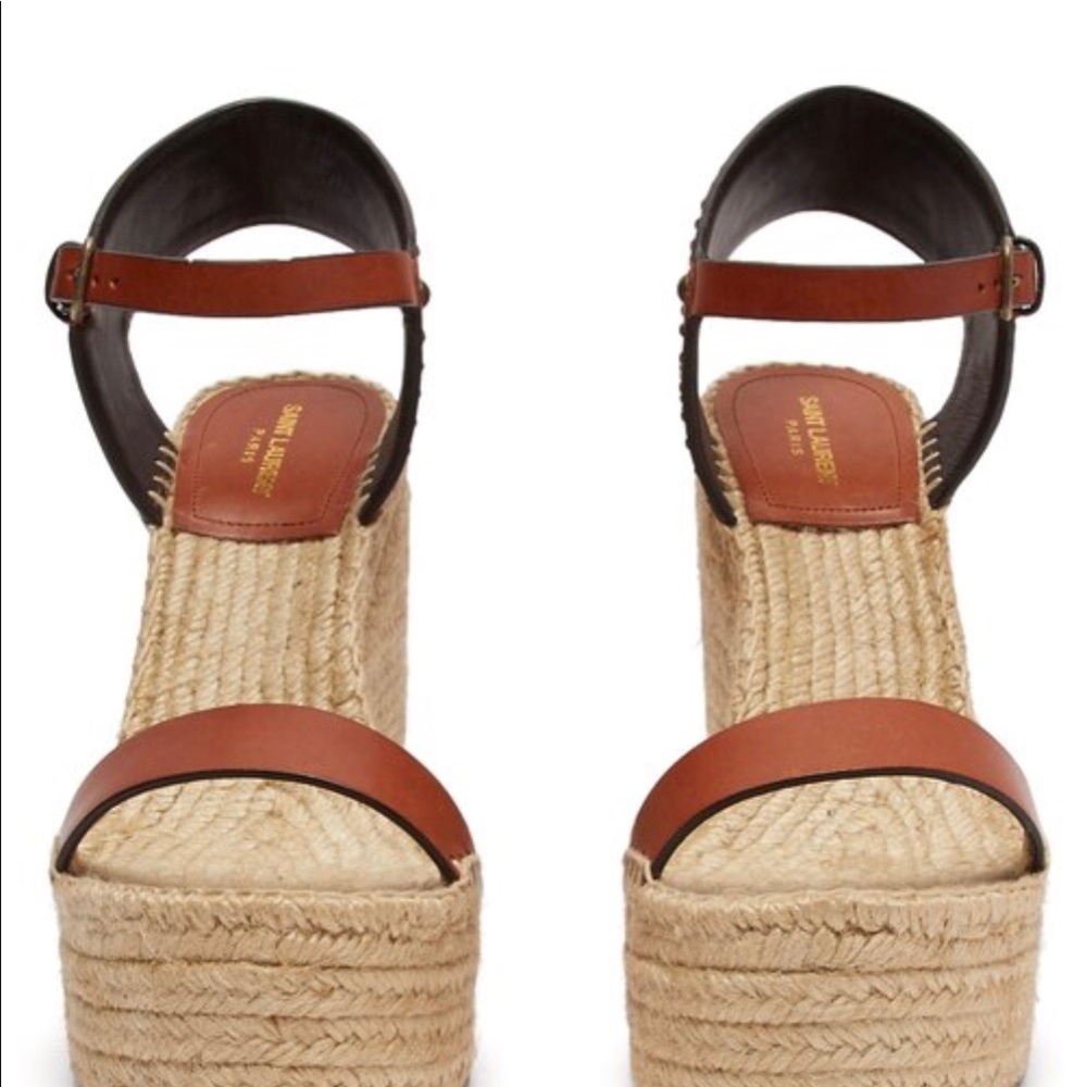 $895 Saint Laurent espadrille sandals size 39 worn once - Picture 4 of 7